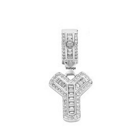 Rock Candy Letter Pendant: Trendy European & American Hip-Hop Style Copper Zircon Necklace with 26 English Alphabet Options