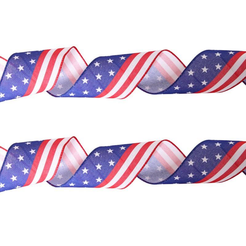 1 Roll 4 Of July Stars And Stripes Ribbon Blue Red White Ribbon Independence Day Decor For Diy Patriotic Party Crafts Packages