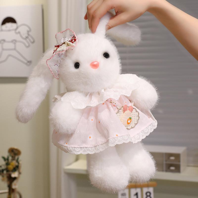 Plüsch-Hasenpuppe mit Kleid Weiche Baumwollfüllung für Kinder und Teenager Geschenk