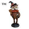 Cute Spooky Shelf Sitters Wooden Halloween Resin Figurines, Pumpkin Scarecrow Wizard Owl Black Cat Holiday Fireplace Mantel Decor Statue, Rustic