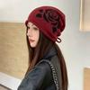 Rose Jacquard Knitted Stacking Hat Children Autumn and Winter Drawstring Versatile Face Small Baotou Hat Warm Ear Protector Cold Hat