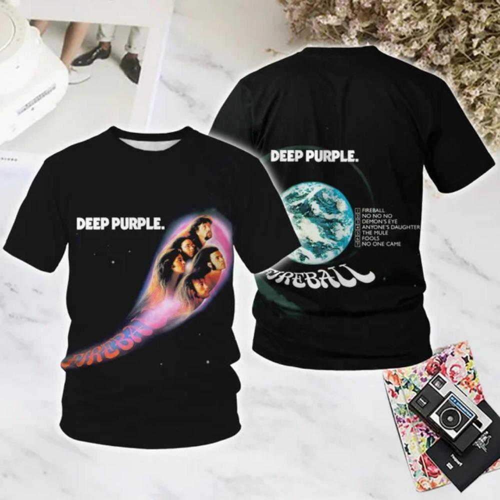 Popular Heavy Rock Metal Deep Purple Band 3D Printing T-shirt Girl And Boy Short Sleeve Tee Shirt Summer Fashion Hip Hop Kids Tops