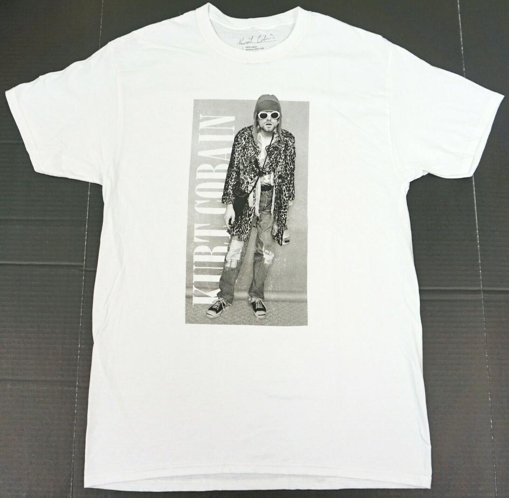 KURT COBAIN T-shirt NIRVANA Grunge Rock Licensed Tee White New Unisex T-Shirt XXXL