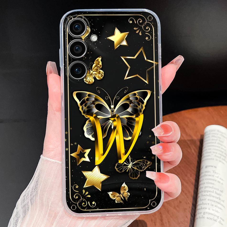 For Samsung Galaxy S25 Plus Ultra S25 Edge S25FE Phone Case Fashion Star Letters Lightweight Shell Soft TPU Clear Silicone Funda