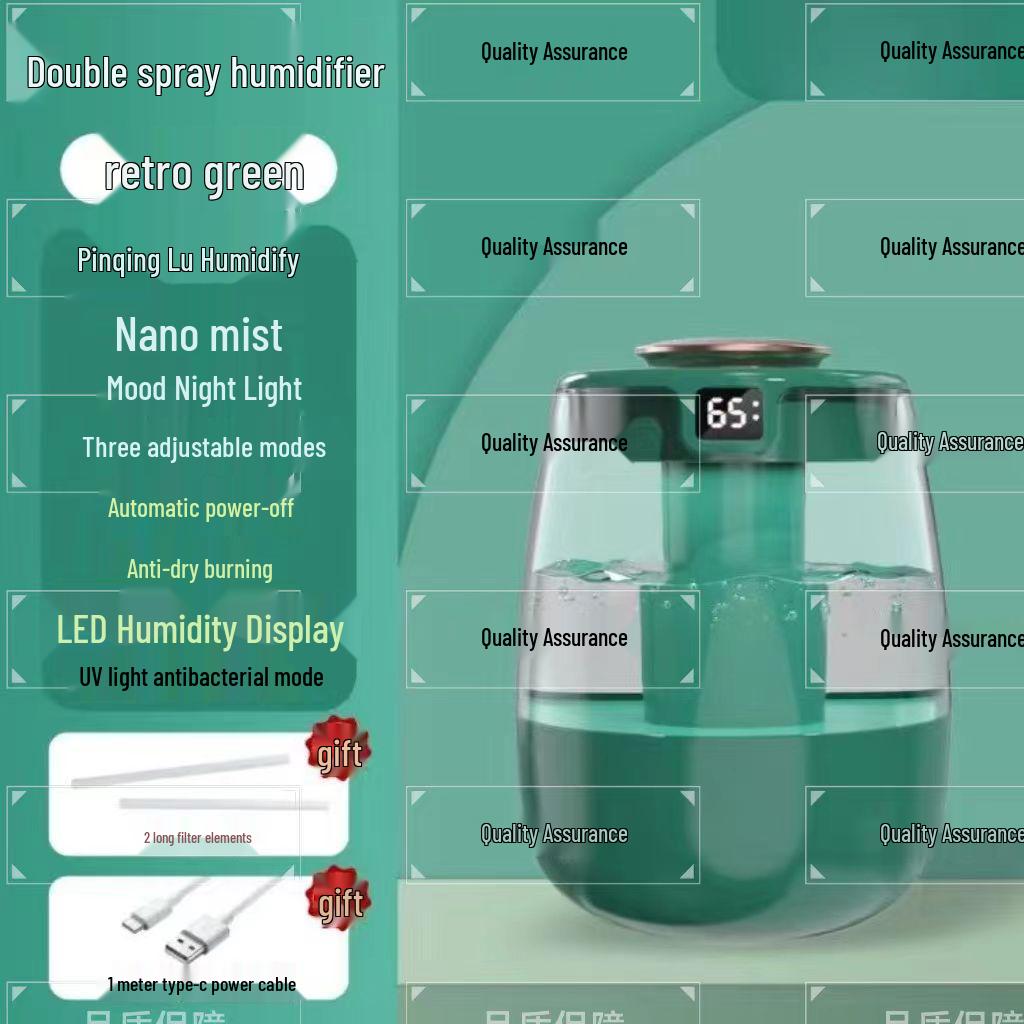 

2025 Тихий Большой Увлажнитель Воздуха с Туманом для Дома и Спальни, Безопасный для Беременных Женщин и Младенцев 136 x 136 x 196 mm + TC Power Supply