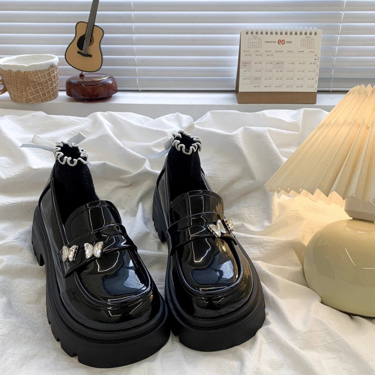 

Туфли Мэри Джейн с бантом и толстым каблуком, женские, осень 2024, новые туфли в стиле колледжа, jk, маленькие кожаные туфли, туфли на платформе 35