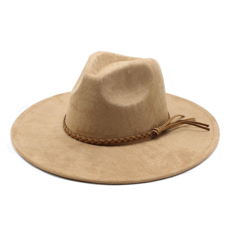Vintage Style Felt Hat With Wide Brim And Sun Protection For Men Women