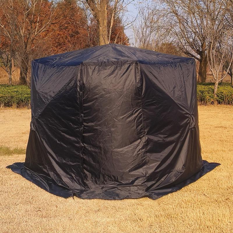 Pentagonal Winter Outdoor Sauna Tent: Portable Steam & Sweat Box for Ice Fishing and Medicinal Bath.