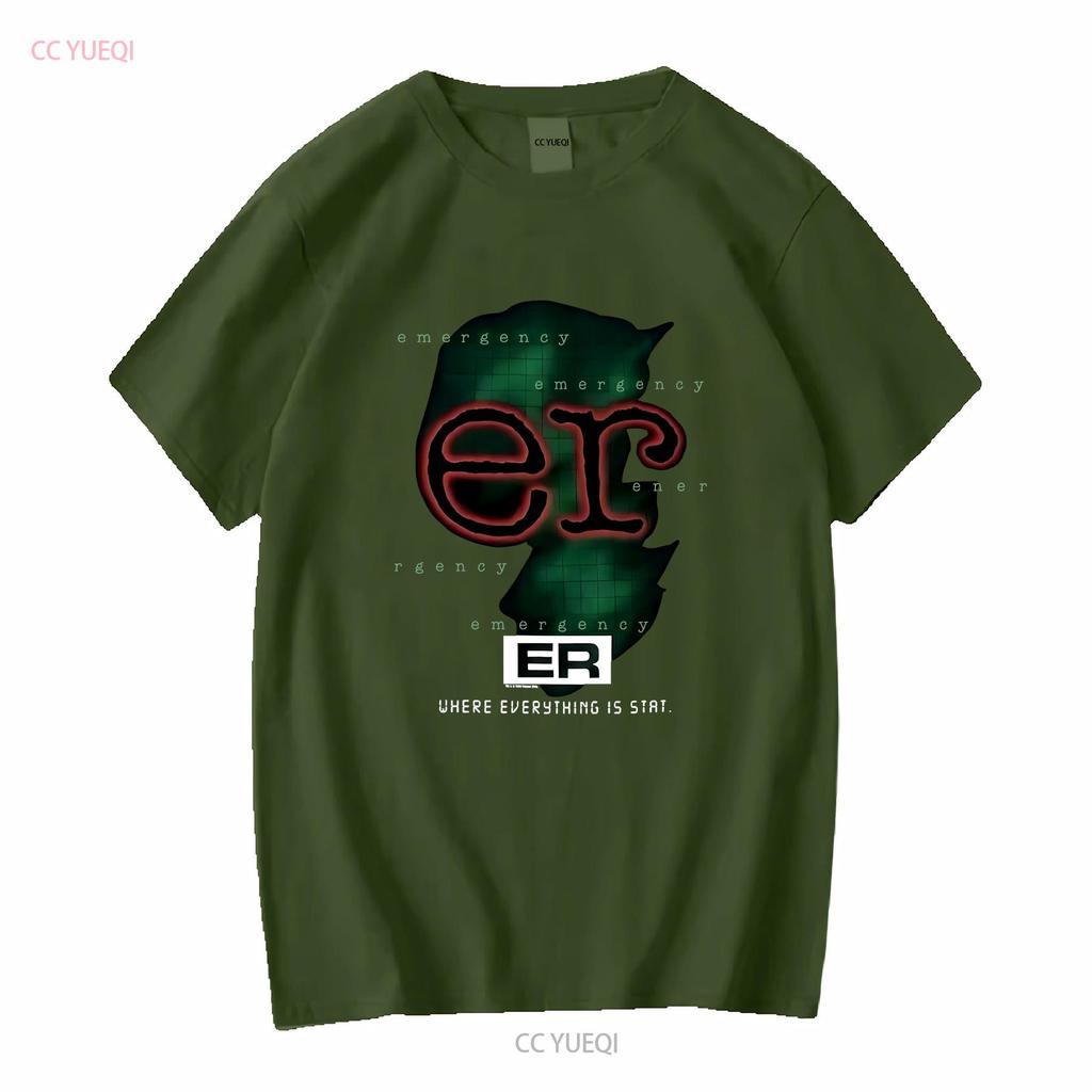 VINTAGE ER TV Show 1995 Emergency T shirt Men Medium Black 90s vintage Washed graphic homme Breathable Slightly