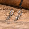 Gothic Sword Shaped Hoop Earrings for Men Boys,Stainless Steel Cross Earrings,Rock Punk Jewelry Anniversary Birthday Gifts