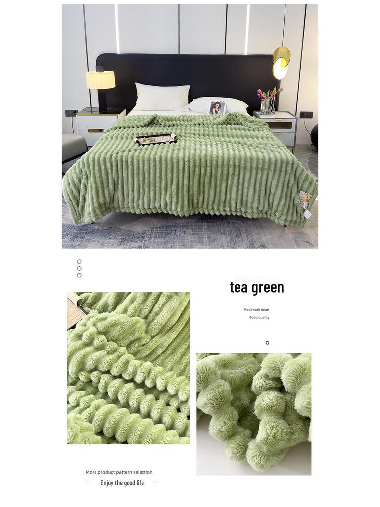 Nordic Style 4cm Rabbit Plush Drawstring Blanket for Sofa or Office