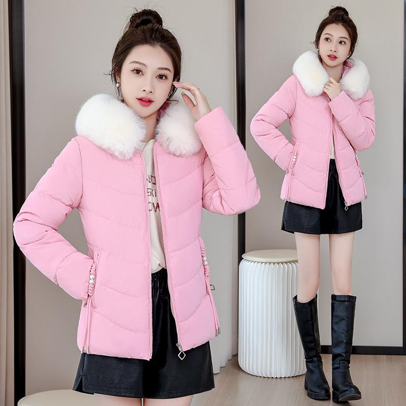 Down cotton-padded clothes women's new large-size slim-fitting hooded cotton clothes casual short thickened cotton clothes jacket