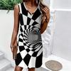 Plus Size V Neck Sleeveless Mountain Brook Forest Print For Eco Tourism Getaway
