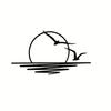 Iron Art Sunrise Theme Decorative Wall Art for Indoor Living Room - Black Classic Design