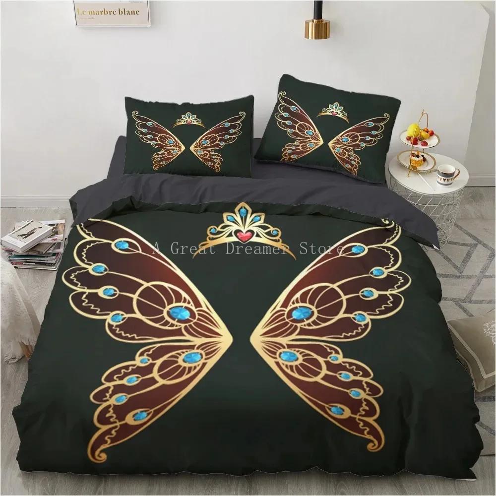 

Homesky Glowing Butterflies Bedding Sets 3D Luxury Colorful Duvet Cover Bedding Set Flying Butterfly Bed Linen Decor Bedclothes 70x133cm