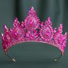 DIEZI Vintage Fashion Luxury Opal Rhinestone Crystal Tiara For Women Wedding Party Elegant Bridal Bride Crown Hair Accessories