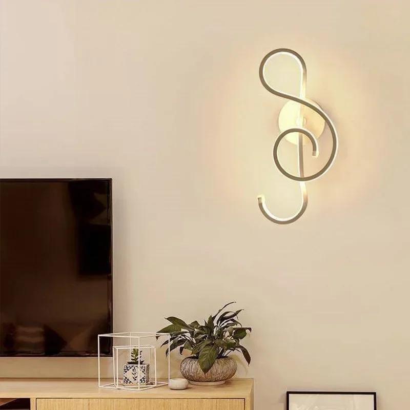 Modern LED Wall Lamp Note Wall Sconce for Bedroom Bedside Living Room Study Stairs Home Decor Indoor Lighting Fixture Luster