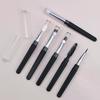 Tragbare Lidschatten-Make-up-Pinsel Reisegröße Make-up-Pinsel Augenbrauen Silikon Glit Essentielle Kosmetikwerkzeuge mit Deckel