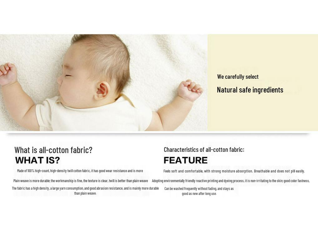 Cotton Baby Anti-Collision Crib Bumper Pad - Removable & Washable, Anti-Pinch Design for Newborns