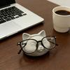 Söt Kattglasögonhållare Liten Hartsdjur Glasögonställ Display Bordstillbehör Glasögonorganisatör för Kontor Hem Nattduksbord Hylla Dekor