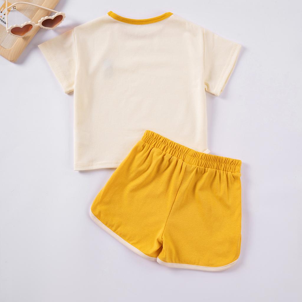 Jungen und Mädchen Kurzarm-Shorts Süßes Cartoon-Muster Lässiges Set 2025 Sommer Kinder Mode Set