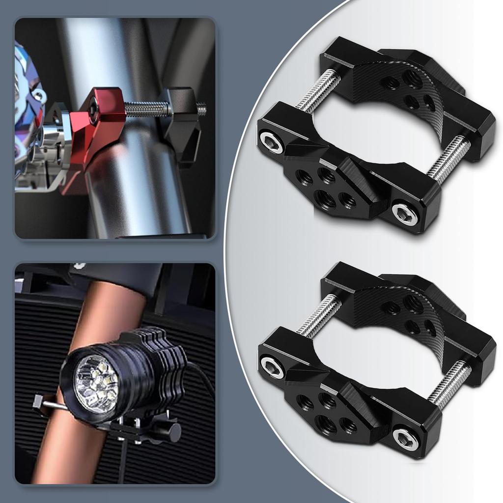 Zoubatt Fog Lamp Stay, Motorcycle Pipe Clamp Stay, Set of 2, Handlebar Holder, Turn