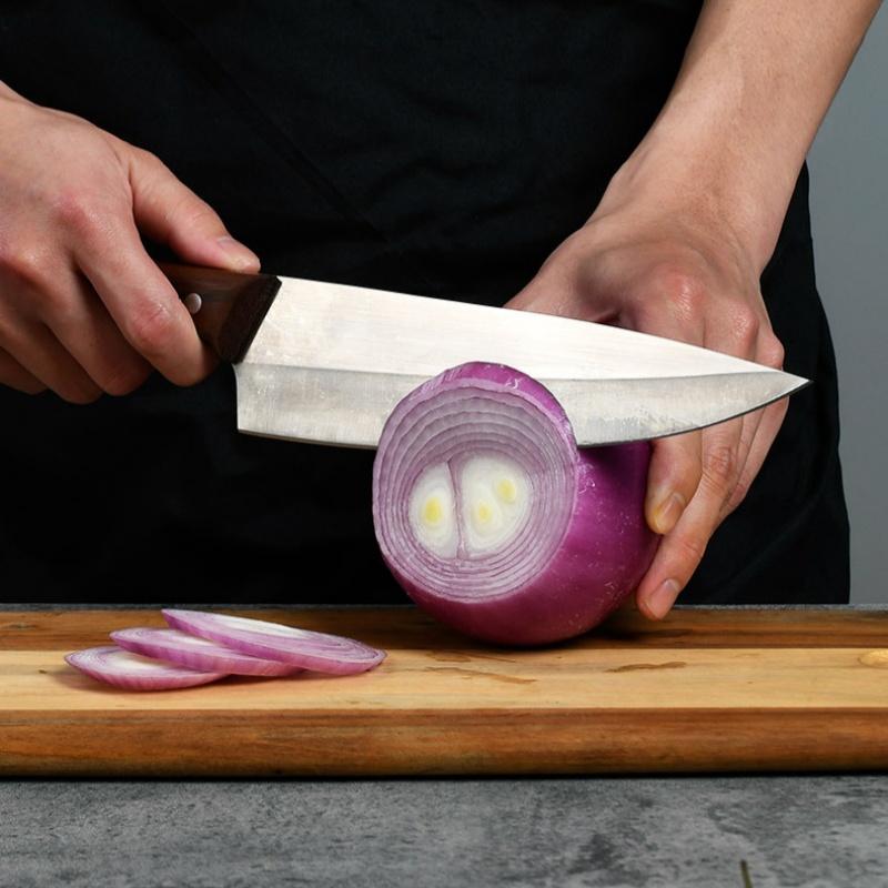 Kitchen Knives Cleaver Chef Slicing Meat Fish Fruit Cutter Sushi Solid Wood Butcher Stainless Steel Utility Knife
