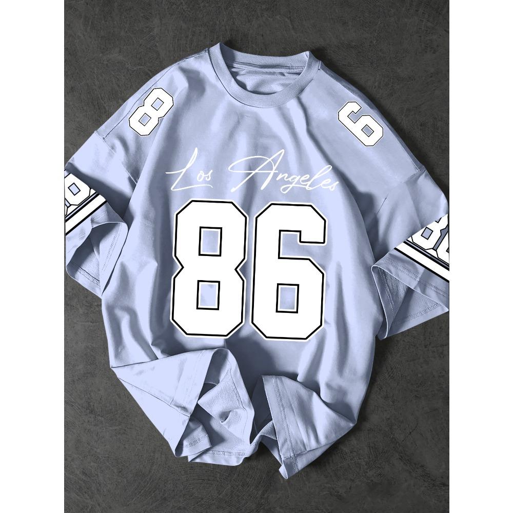 Minimalist sports number and text streetwear T-shirt