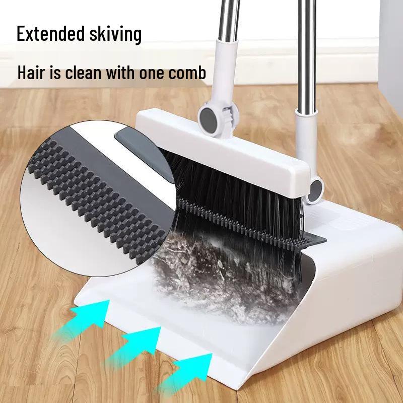 Compact Folding Broom & Dustpan Set with Soft Bristles for Household Cleaning