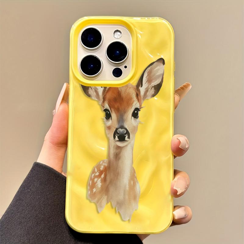 Adorable Deer Phone Case For iPhone 17 Cases iPhone 16 Pro Max 15 14 Plus 13 12 11 16E 17 Air Shockproof Candy TPU Bumper Cover