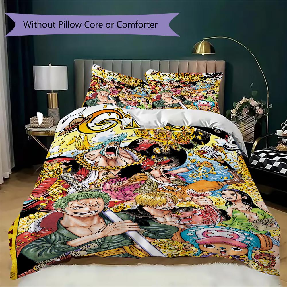 Starring the classic Japanese cartoon ONE PIECE Monkey D. Luffy provides comfortable bedding covers and pillowcases for home use (without core) K18