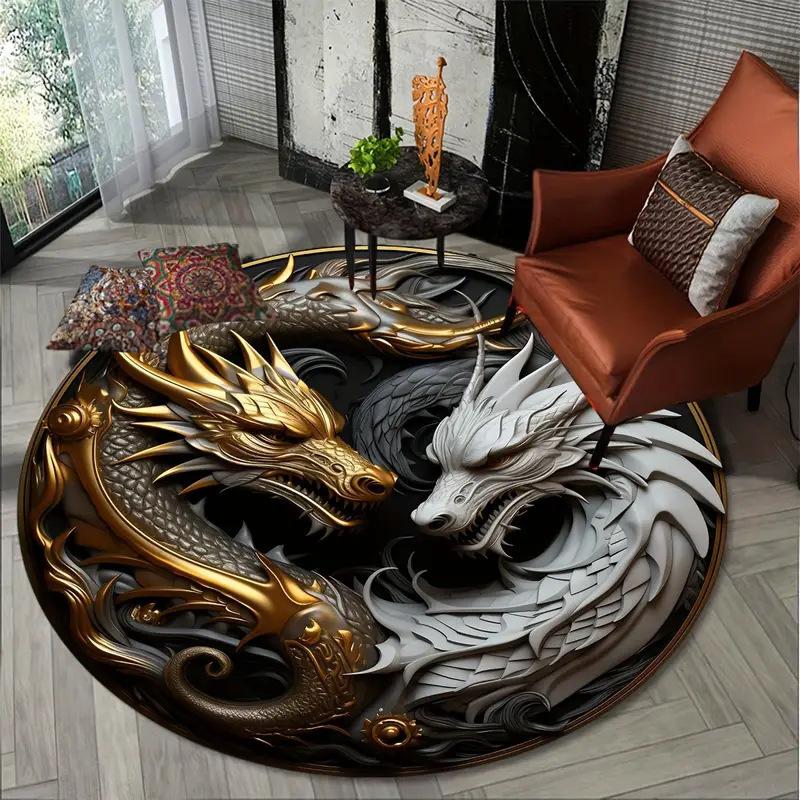 Circular Carpet Living Room Bedroom Cooling and Anti Slip Floor Mat Carpet