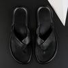 Fashion Men's Summer PU Leather Sandals Classic Roman Men Slippers Soft Comfortable Flip Flops Non-slip Male Half Drag Wading Aqua Shoes