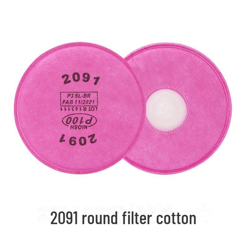 2097 Roter Runder Baumwoll-Staubfilter für 6200/7502/6800 Schutzmasken
