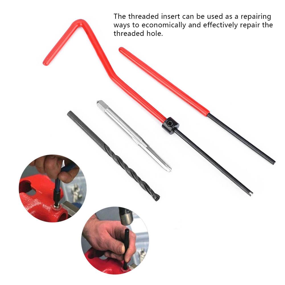 30Pcs Thread Repair Kit Stainless Steel Twisted Drill Wrench Threaded Insert M3 x 0.5