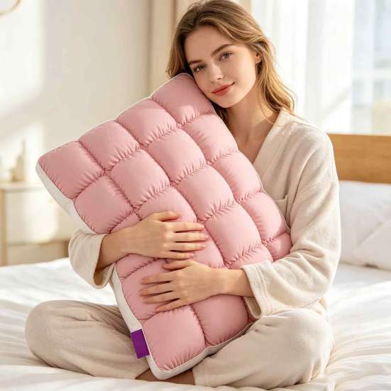 Cuscini Rinfrescanti Delicati sulla Pelle Mellow Puff Cloud Pillow, Ghiaccio?Rete trapuntata in seta per letto, morbida, anti-sudore, supporto per chi dorme sul fianco e sulla schiena,