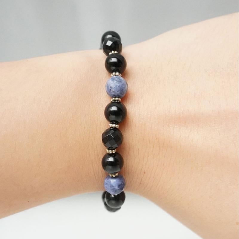 BTS Jungkook Worn Genuine Gemstone Bracelet Onyx Sodalite Healing Crystal Korean Idol Style Couple Jewelry Gift