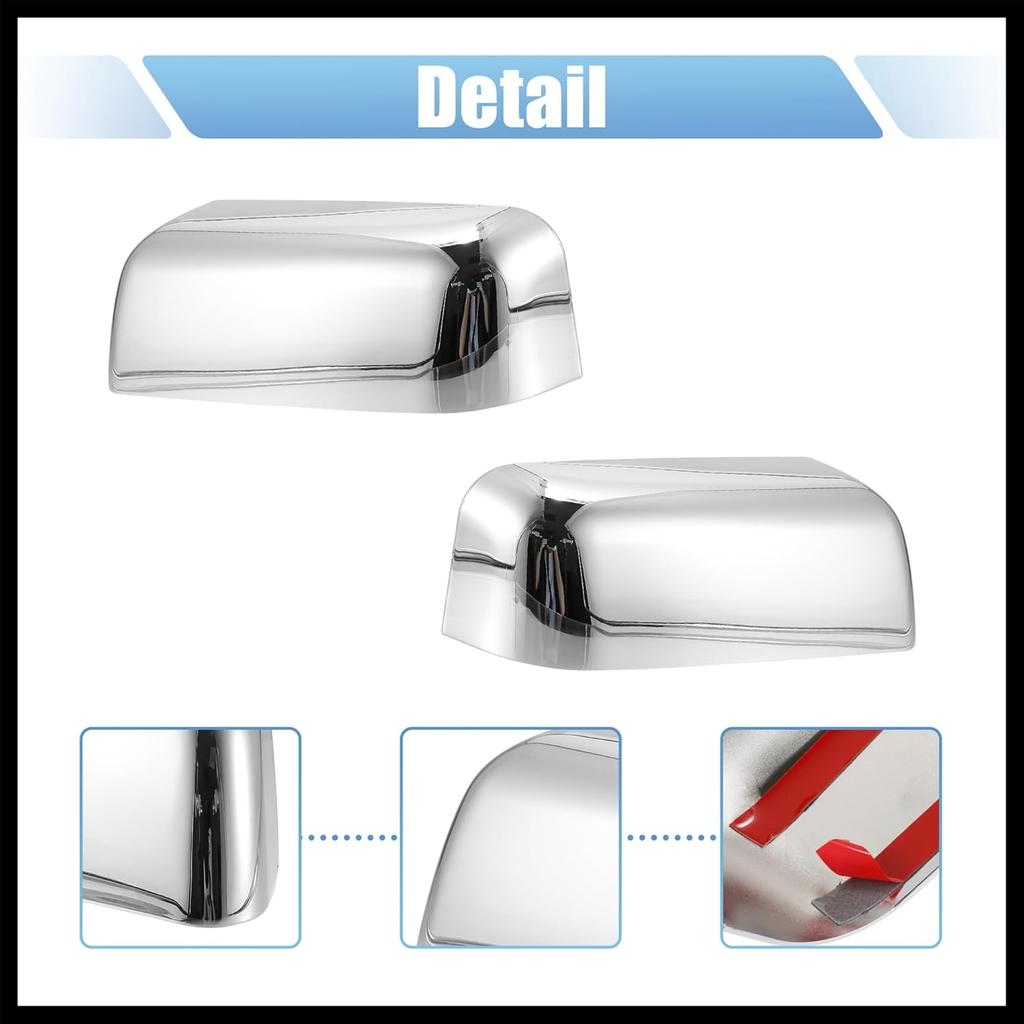 Pair Car Exterior Chrome Plated Power Top Half Mirror Cover Cap for Ford F-150 FX4 XLT 2004-2008 Durable Material