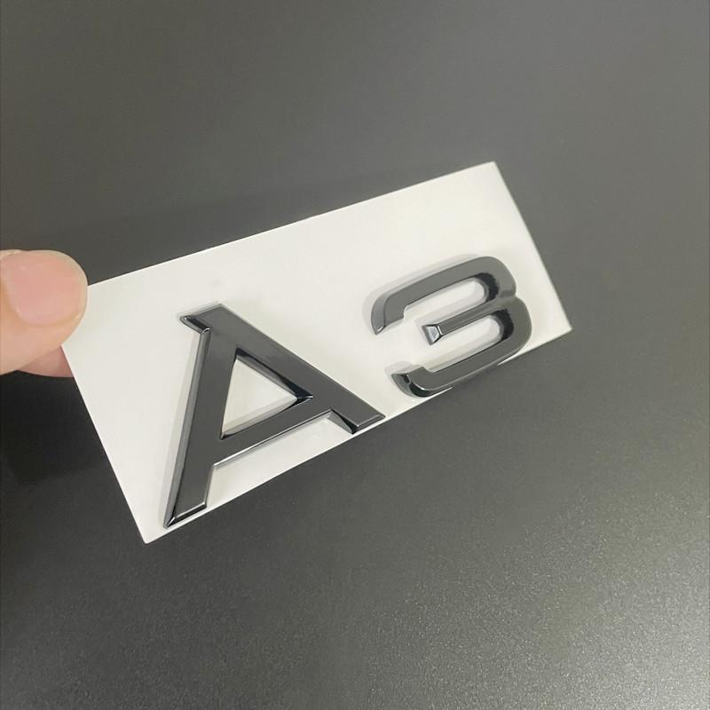 3D ABS Chrome Black A3 A4 A6 Logo Letters Rear Trunk Emblem Badge Sticker Decals For B A3 A4 A6 Car Accessories