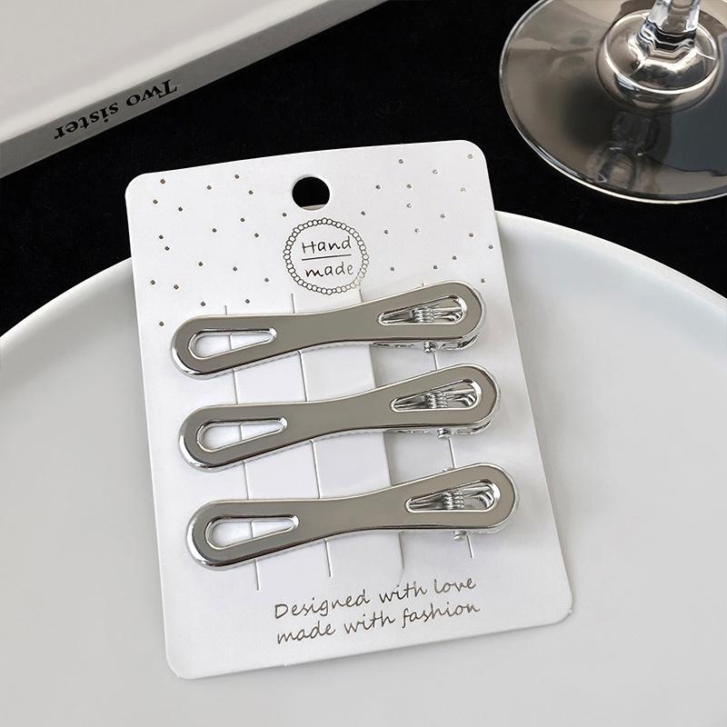 3Pcs Korean Style Simple Hairpins Metal Duckbill Clip Barrettes Side Clip Bangs Clip For Women Trendy Hair Accessories