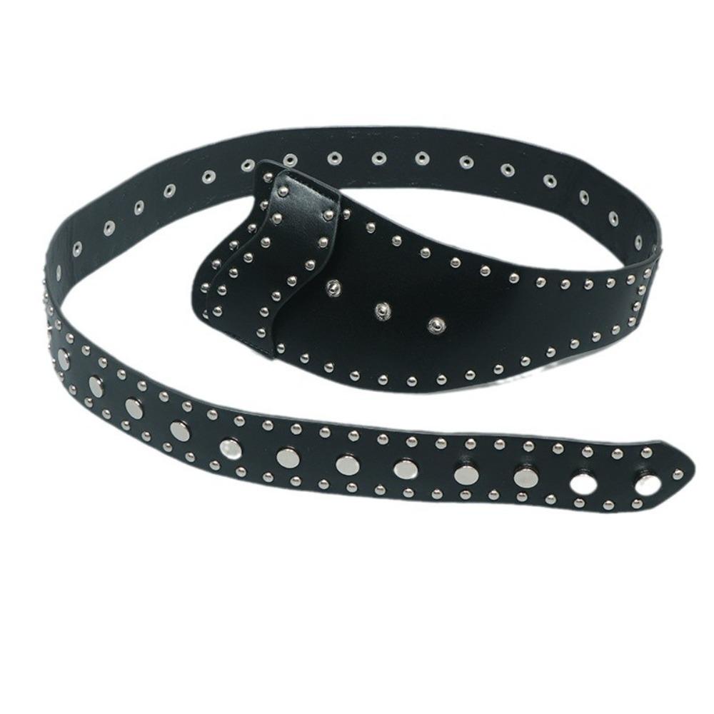 Y2K Rivet Waistband Harajuku PU Leather Belt Streetwear Wide Waistband Clothing Accessories