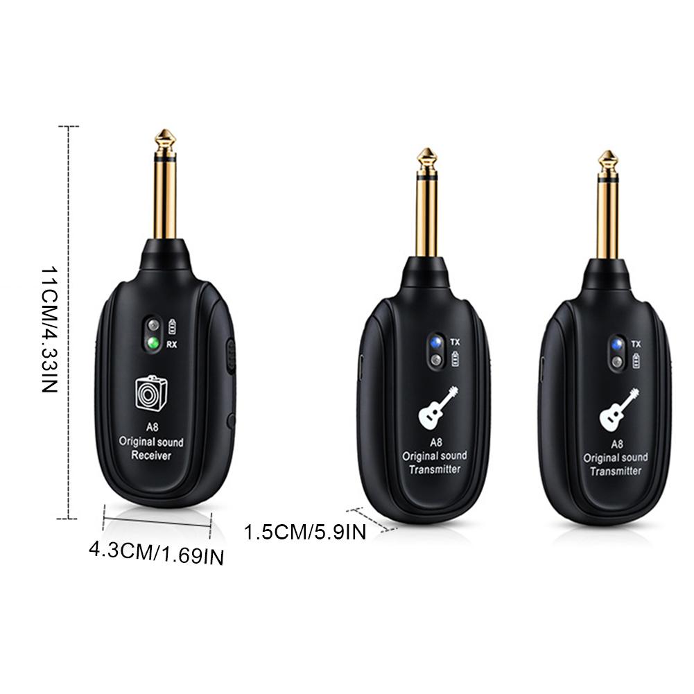 Wireless Guitar System UHF Audio Wireless 1/2 Transmitter 1 Receiver For Acoustic Guitar Violin Keyboard Electric Instruments