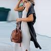 Feminino colete longo ponto aberto cardigan sem mangas cor sólida solto elástico macio respirável casual comprimento médio senhora colete casaco