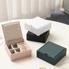 PU Jewelry Storage Box, with Multi-Layer Compartments Travel Jewelry Organizer, Lightweight Compact Case for Rings Earrings Bracelets