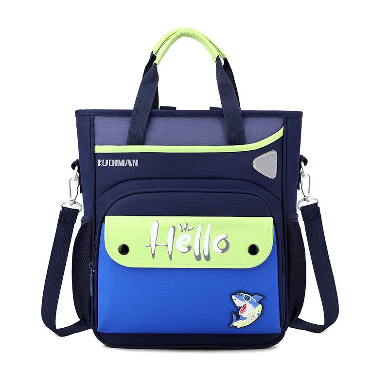 School bag 2025 new anti-splashing children's school bag lightweight student tutoring bag simple handbag art bag printed logo