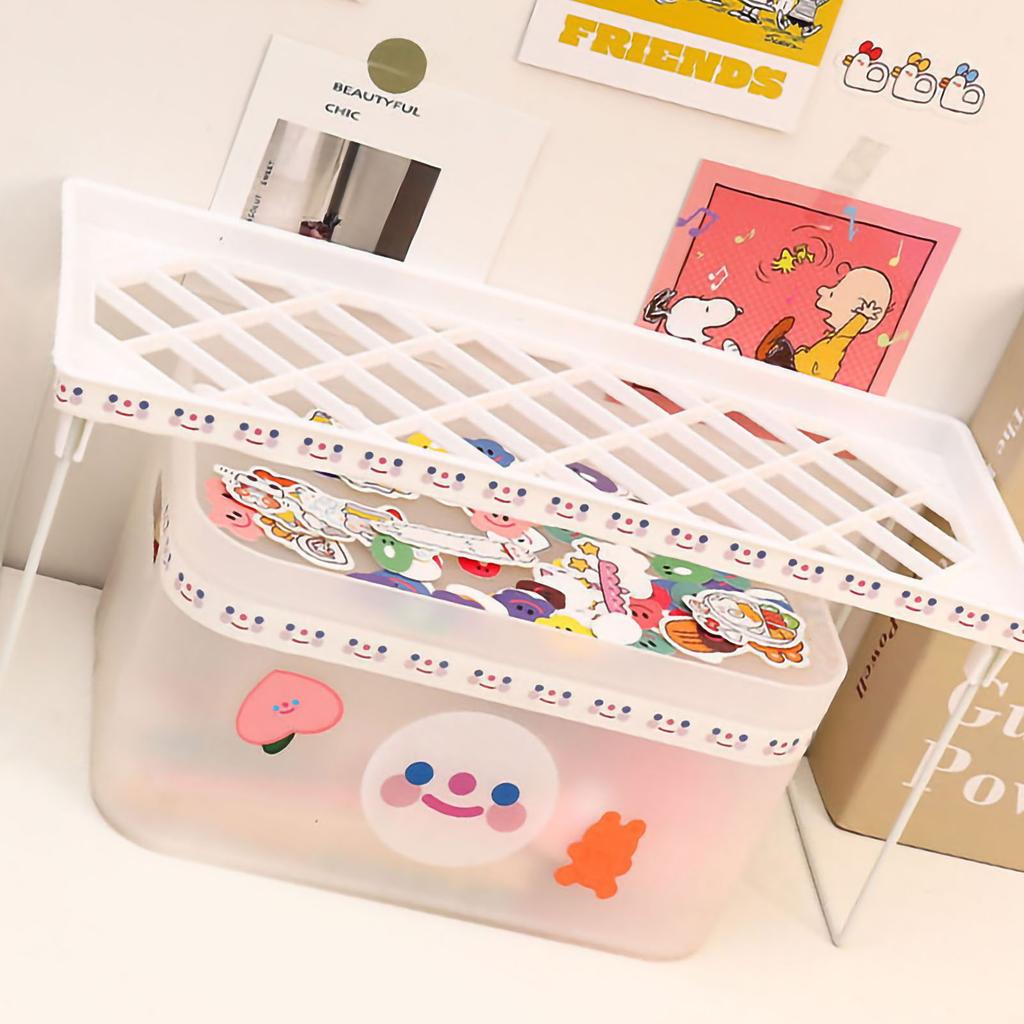 Desktop Foldable Shelf Space Saving Home Desk Storage Layered Rack for Dormitory Office School