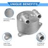 Engine Oil Cooler Kit Compatible for Mini Cooper 2014-2021, Durable Aluminum Alloy Silver Tone Transmission Oil Cooler with O-ring Seals