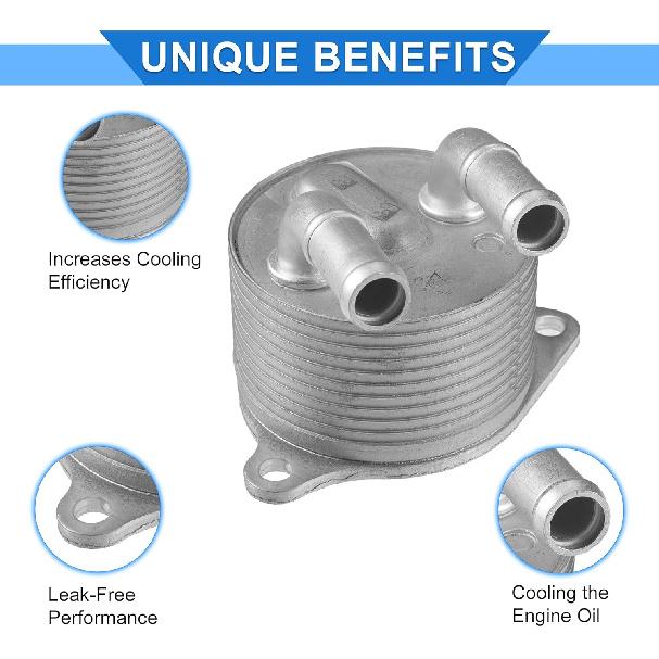 Engine Oil Cooler Kit Compatible for Mini Cooper 2014-2021, Durable Aluminum Alloy Silver Tone Transmission Oil Cooler with O-ring Seals