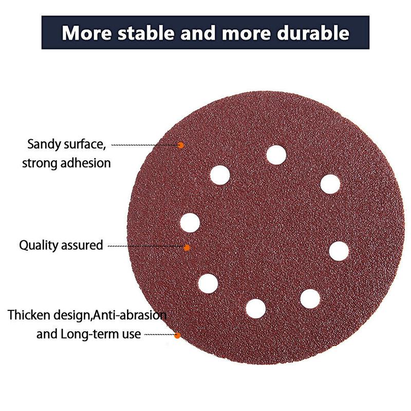 125mm 60PCS 5" Sanding Discs Orbital Sander Sandpaper 8 Holes Pads 600-2000 Grit 125mm 60PCS 5" Sanding Discs Orbital Sander Sandpaper 8 Holes Pads 600-2000 Grit