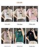 Soft Embroidered Floral Wool Sweater: Short-Sleeve Round Neck Women's Top